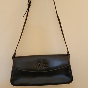 Black Leather Clutch - Vintage